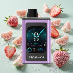JNR PhoneVape 30000 bouffées Rechargeable et Turbo Fraise Glacée