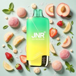 JNR Rainbow 10500 Bouffées 18ml Fraise Pêche à la Menthe