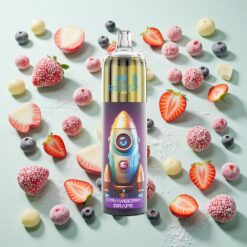 JNR Rocket-X 12400 Bouffées Airflow Réglable et Lumières RGB Fraise Raisin