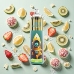 JNR Rocket-X 12400 Bouffées avec RGB et Type-C Charge Rapide Fraise Kiwi