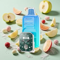 JNR VapeWatch 30000 Bouffées 1000mAh Charge Rapide Type-C Pomme Acidulée Glacée