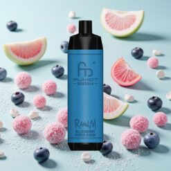 RandM Fumot Shisha 10000 Puffs 18ml Prêt-à-Vaper Type-C Gomme Ballon Bleu