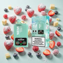 Razz Bar 40000 Bouffées Affichage Écran 1.0Ω 2 Bobine Fraise Glace_Baies Mixtes