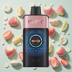 IGET ONE 12000 Puffs Vape Jetable Chupa Chups Fraise avec Écran Courbe Couleur Large et 2700 mAh